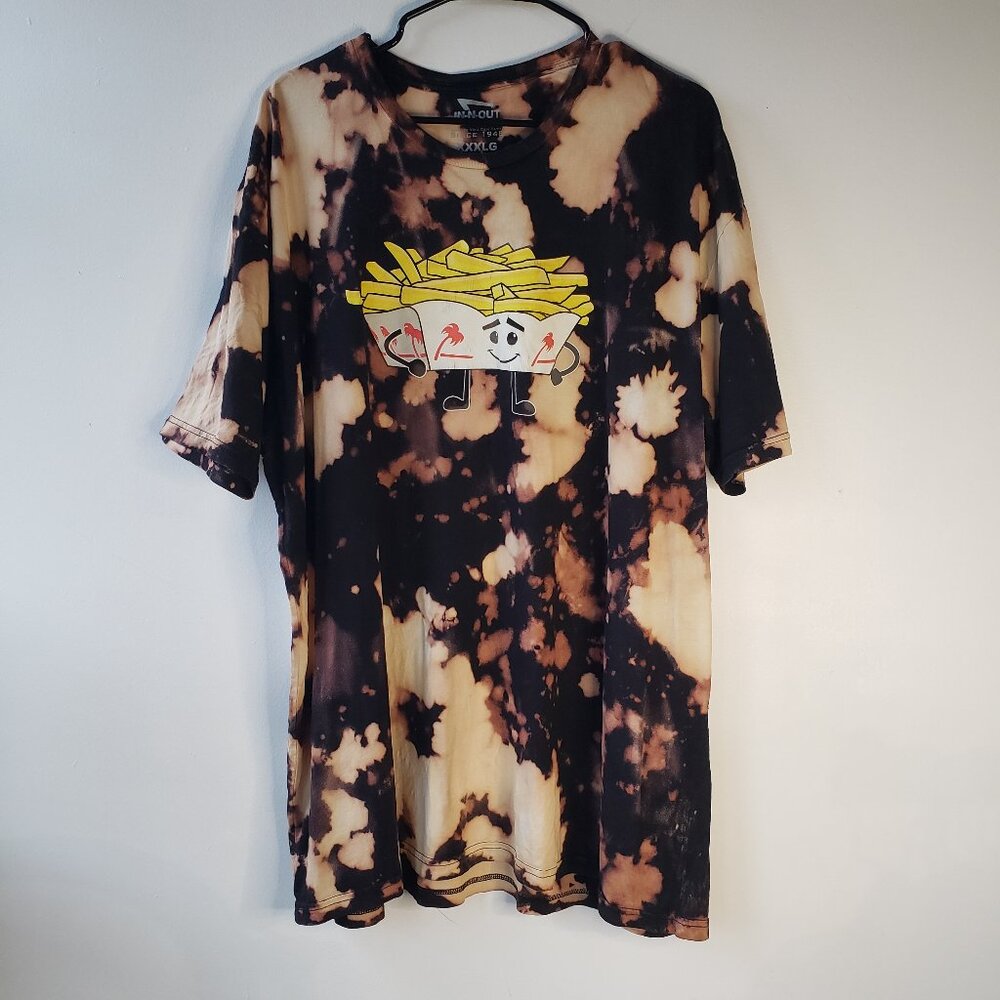 FRY TEE Iconic In-N-Out Burger Bleach Tie Dye Tshirt Cartoon French Fry T Shirt